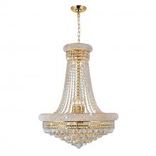 CWI Lighting 8001P24G - Empire 17 Light Down Chandelier With Gold Finish