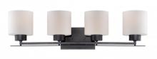 Nuvo 60/5304 - Parallel - 4 Light Vanity with Etched Opal Glass - Aged Bronze Finish