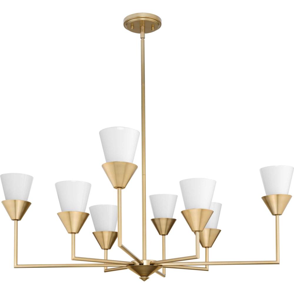 Pinellas Collection 14.37 in. Eight-Light Soft Gold Contemporary Chandelier