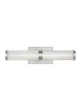 Visual Comfort & Co. Studio Collection 4459293S-962 - Syden contemporary 1-light LED indoor dimmable small bath vanity wall sconce in brushed nickel silve