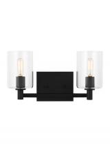 Visual Comfort & Co. Studio Collection 4464202-112 - Fullton modern 2-light indoor dimmable bath vanity wall sconce in midnight black finish